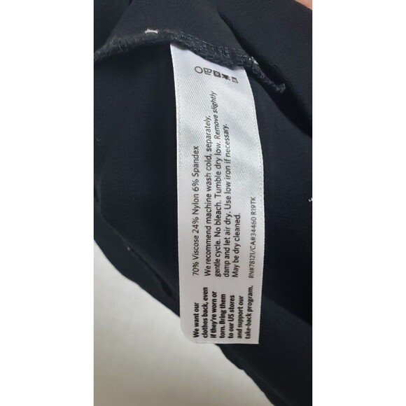 EILEEN FISHER Black Stretch Washable Crepe Knit Ankle Pants Elastic Waist L USA - Picture 4 of 5